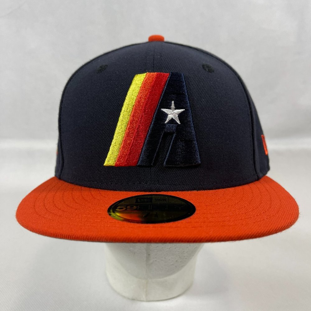 New Era 59FIFTY HOUSTON ASTROS Blue Orange 50TH ANNIV. Fitted Hat 7 1/4" NWT